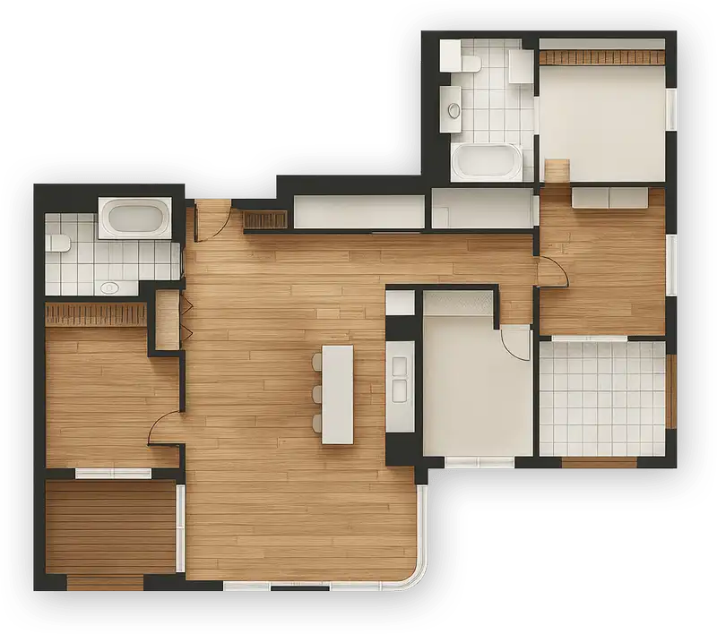 Interactive 3D floor plan